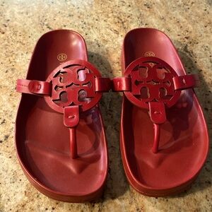 Tory Burch Size 6 Miller Cloud Sandals in Red. Almost NWOT!
